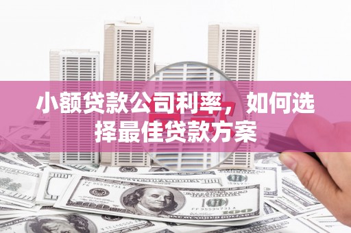 福兴小额贷款公司利率，如何选择最佳贷款方案