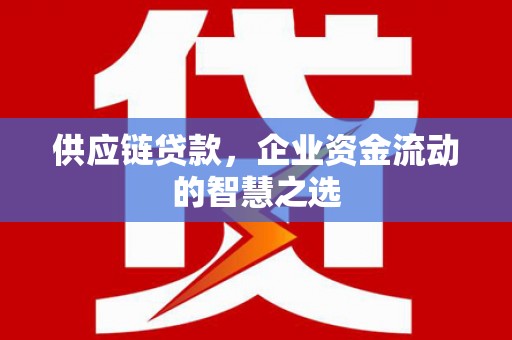福兴供应链贷款，企业资金流动的智慧之选